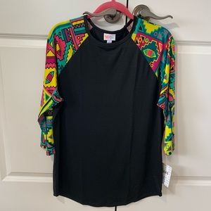 Lularoe Randy baseball tee black size XL